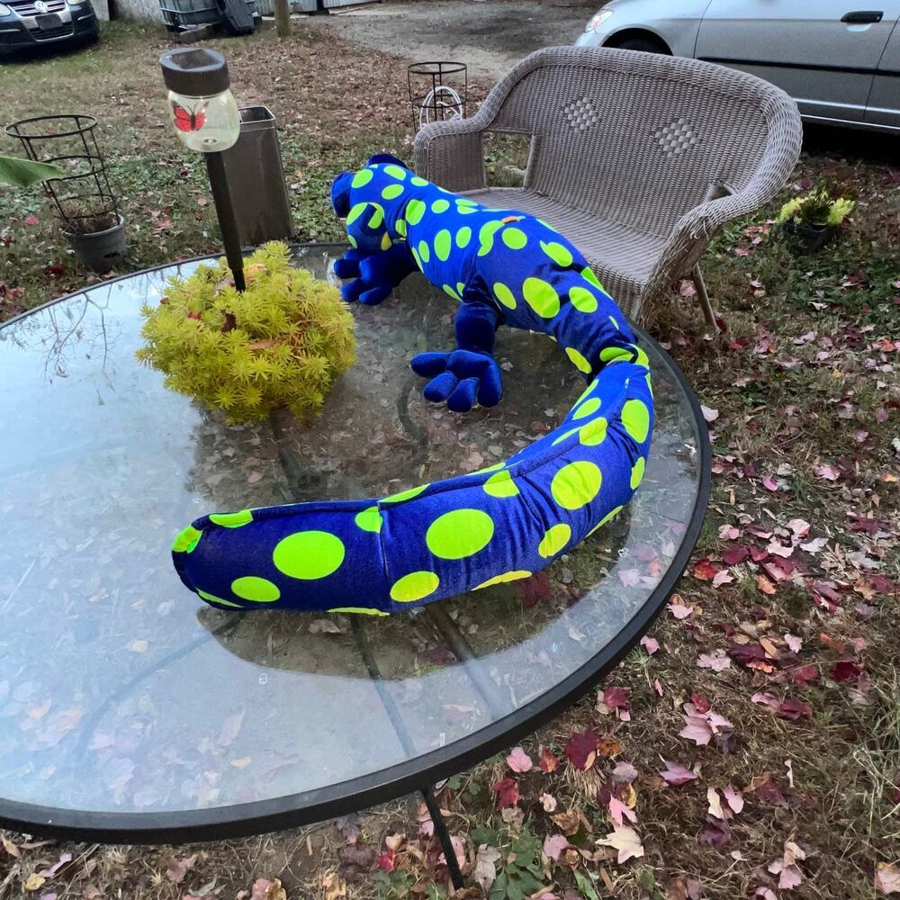 Plush Lizard Oversized 60 inches long glow in the dark Blue Green